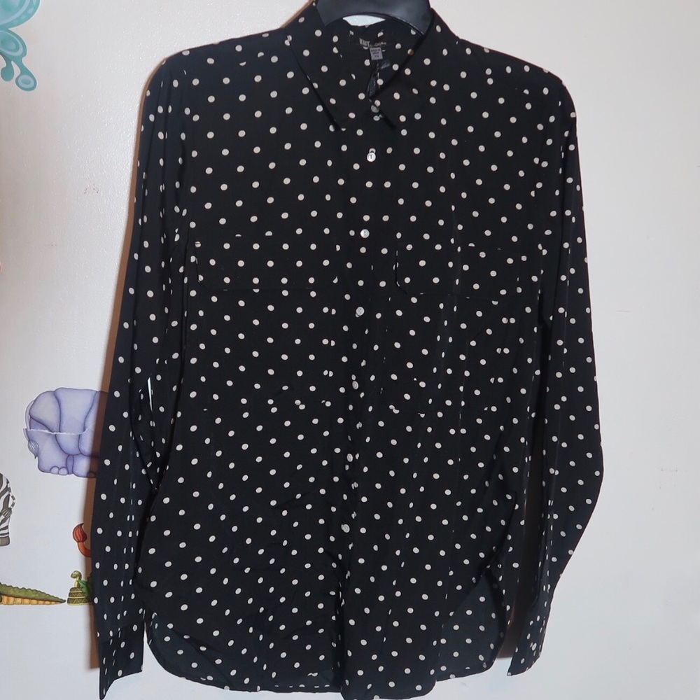 Polka dot button down shirt